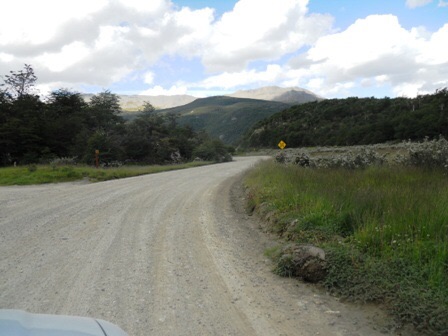 Une des routes du parc de la Terre de Feu à Ushuaia